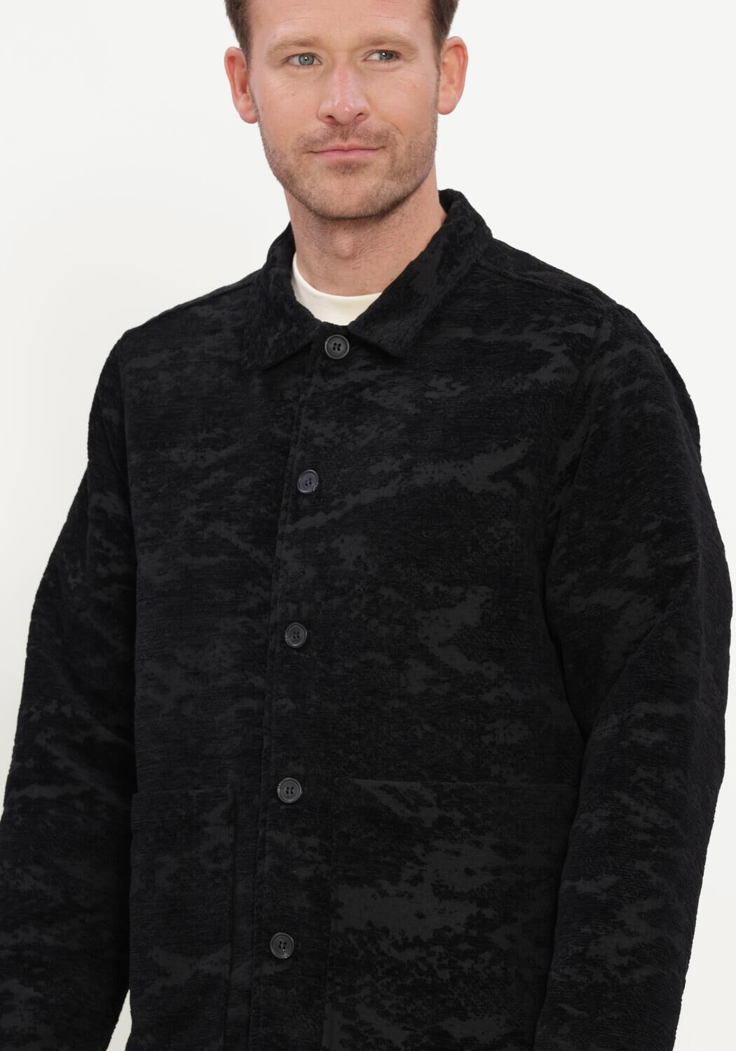 Schwarze WOODBIRD Jack WBBLADE CHENILLE JACKET - large