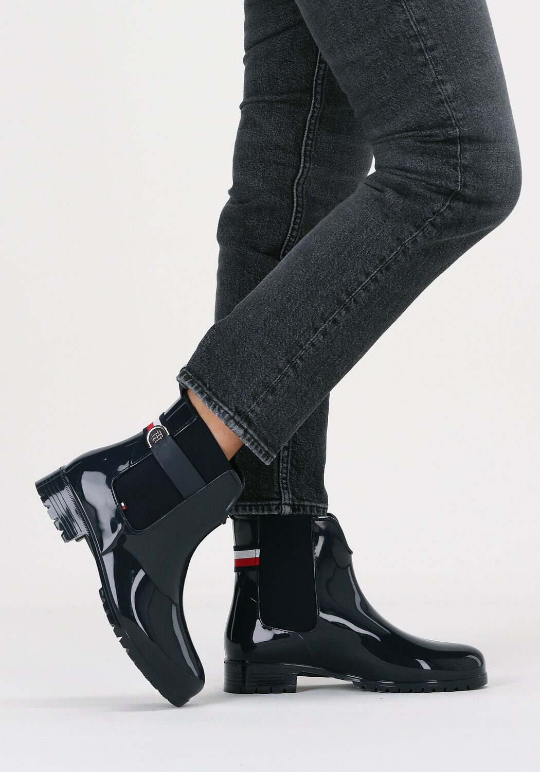 Blaue TOMMY HILFIGER Gummistiefel TH HARDWARE RAINBOOT - large