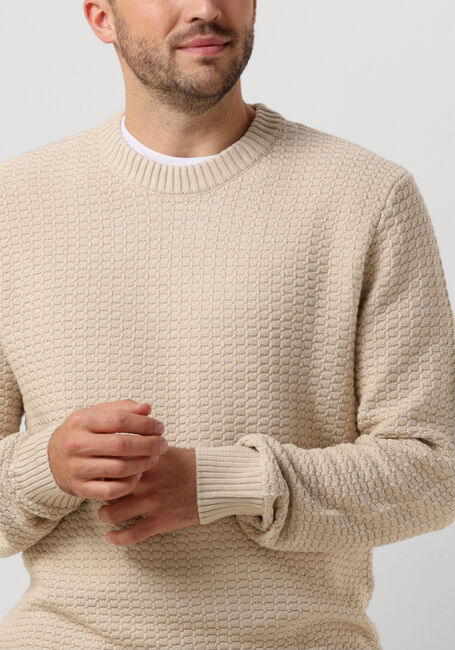Beige SELECTED MEN Pullover SLHTHIM LS KNIT STRUCTURE CREW - large