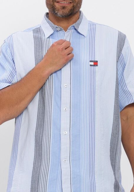 Blaue TOMMY JEANS Casual-Oberhemd TJM RLX STRIPE SS SHIRT EXT - large