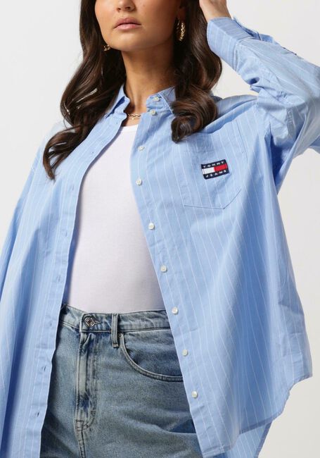 Blaue TOMMY JEANS Blusen TJW SUPER OVERSIZED STRIPE SHIRT - large