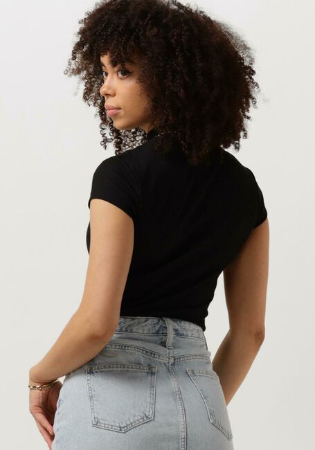 Schwarze CALVIN KLEIN Top SEAMING RIB SLIM TEE - large