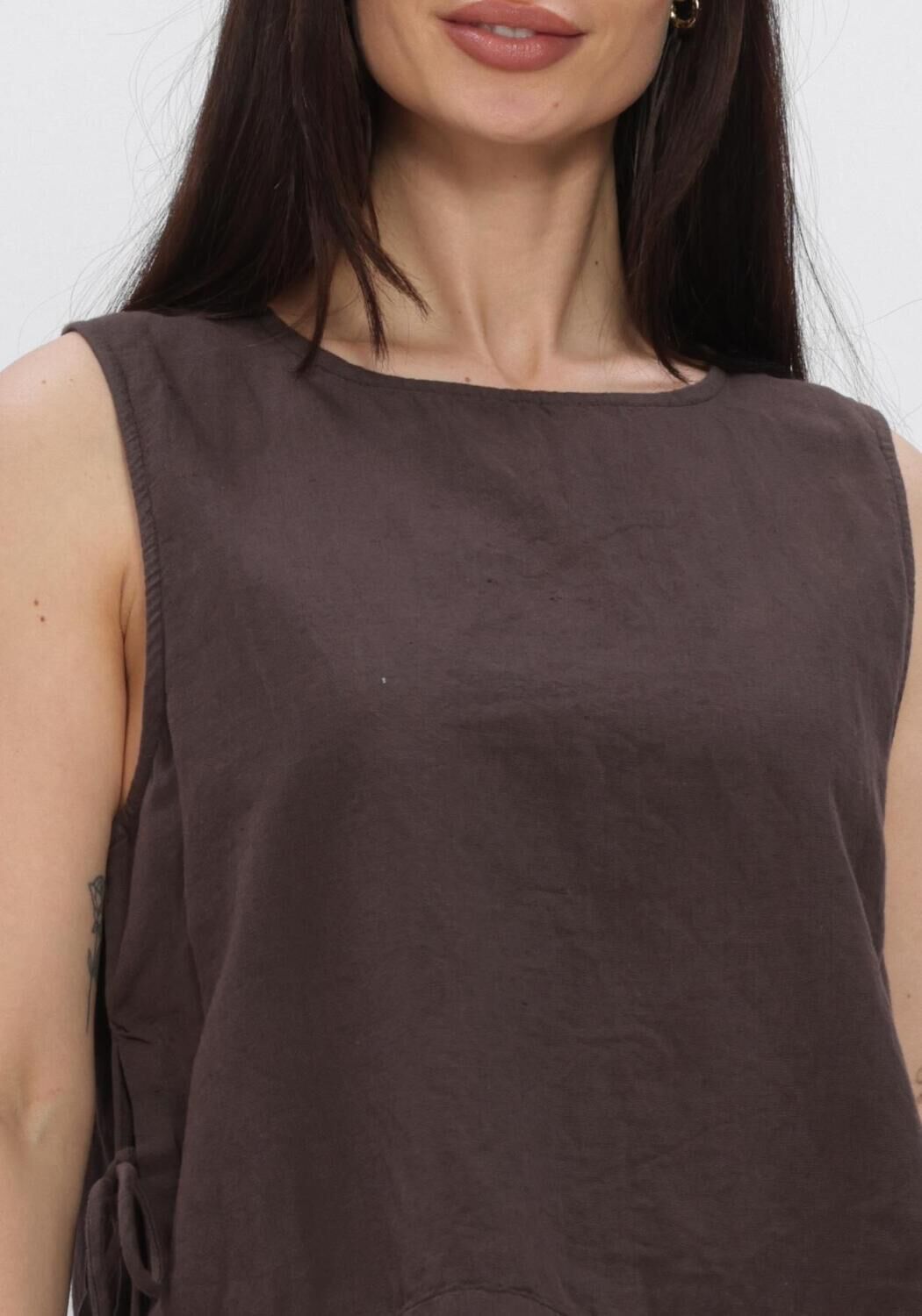 Braune NEO NOIR Pullover & Cardigans SVETLANA LINEN TOP - large