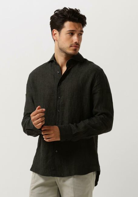 Dunkelgrün PROFUOMO Casual-Oberhemd SHIRT X-CUTAWAY SC LINNEN - large