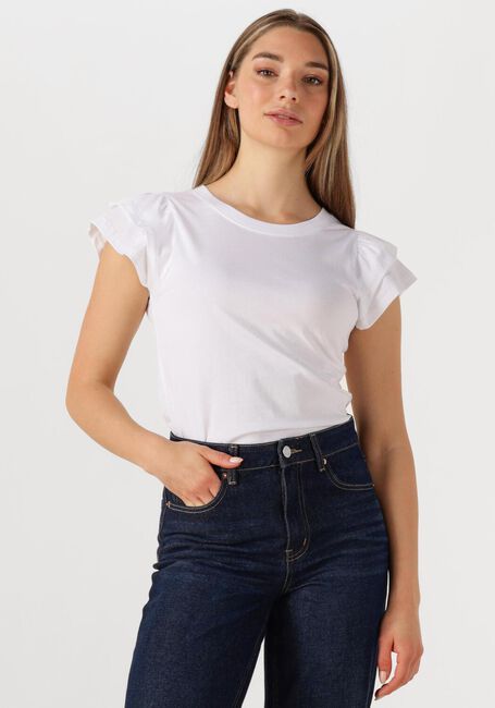Weiße SELECTED FEMME T-shirt SLFCAMILA SS RUFFLE TEE - large
