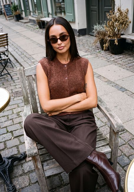 Braune MSCH COPENHAGEN Weite Hose MSCHHENRIKA HW PANTS - large