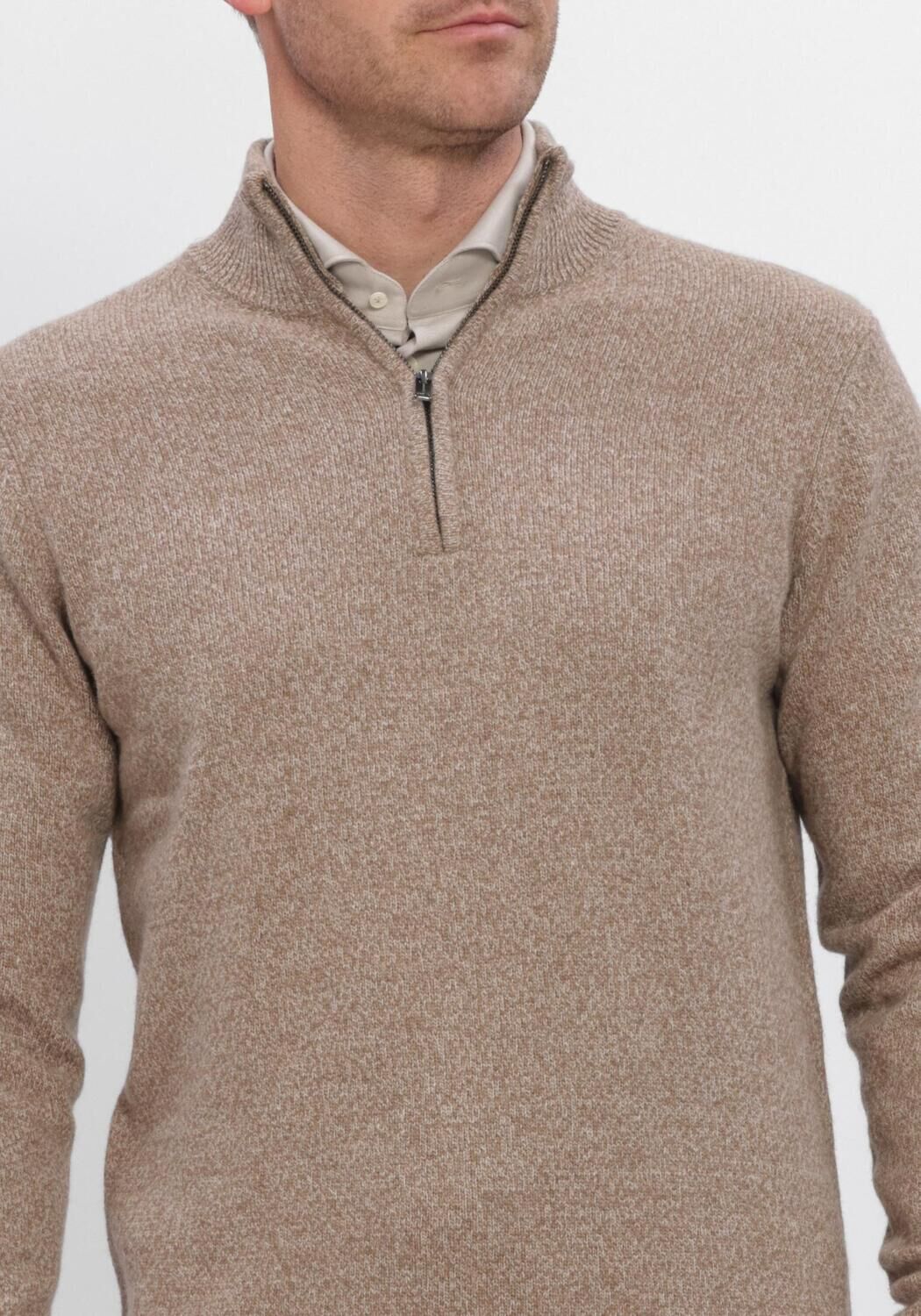 Beige PROFUOMO Pullover PULLOVER HALF ZIP - large