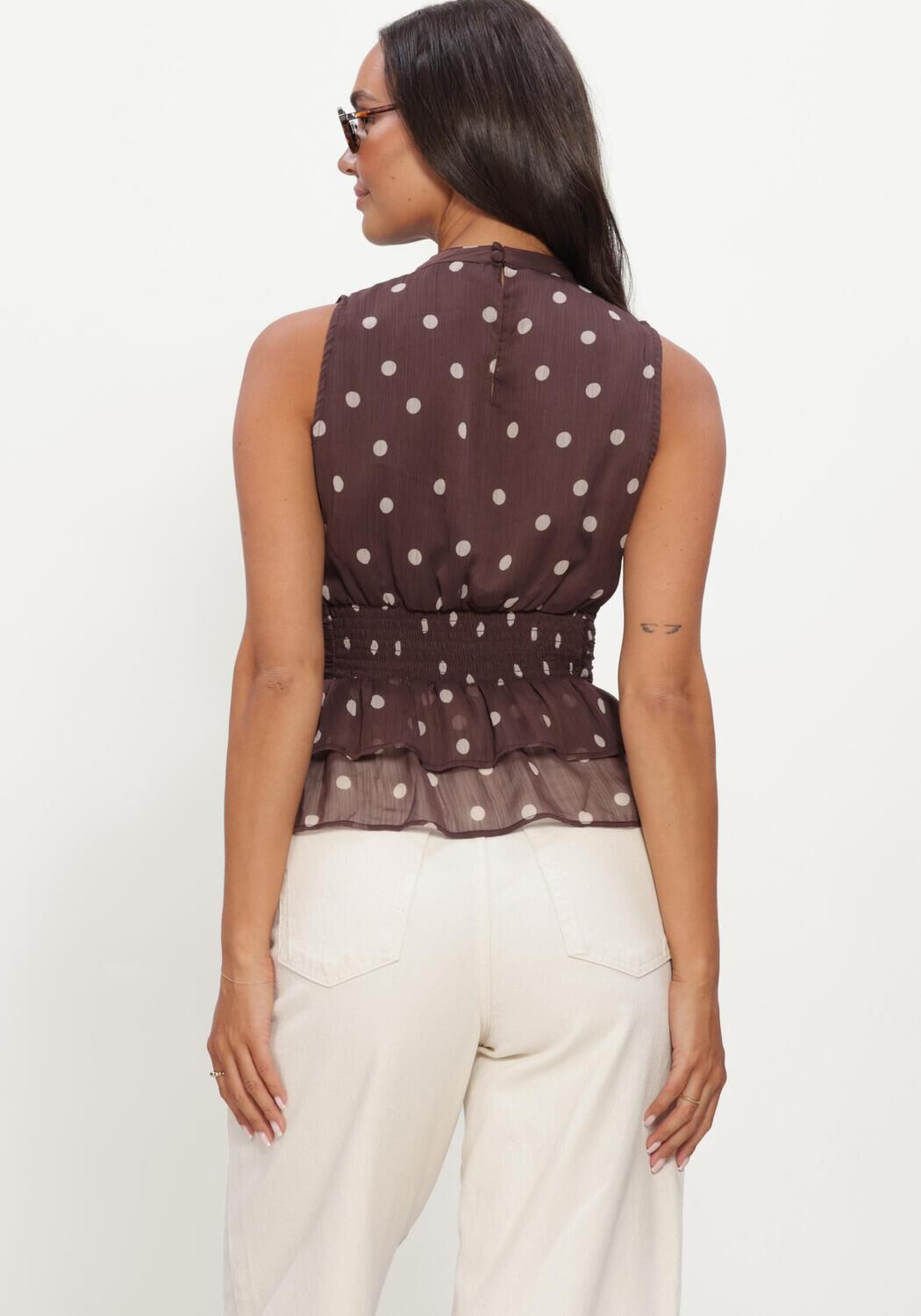 Braune NOTRE-V Top ANSOL BIG DOT TOP - large
