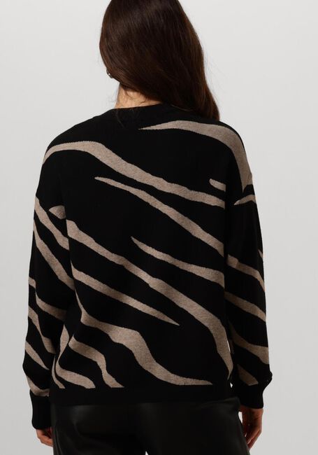 Schwarze OBJECT Pullover OBJRAY LO L/S KNIT PULLOVER AOP - large