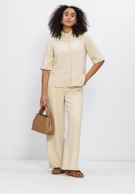 Beige OBJECT Blusen OBJFRAME 2/4 RE DENIM TOP - large