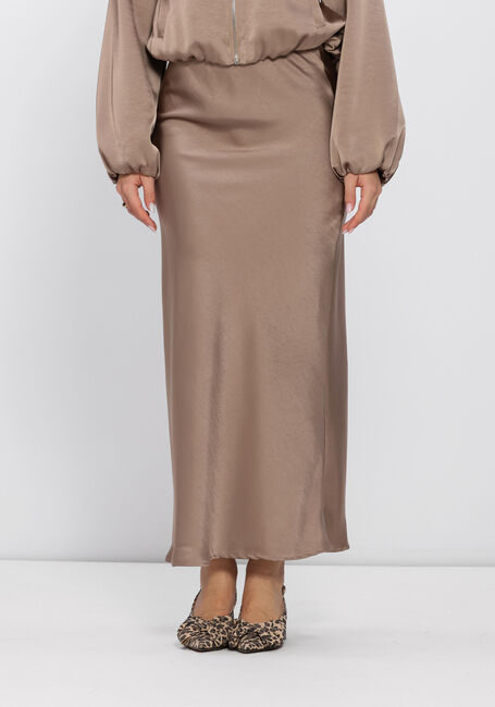 Taupe NEO NOIR Maxirock VICKY HEAVY SATEEN SKIRT - large