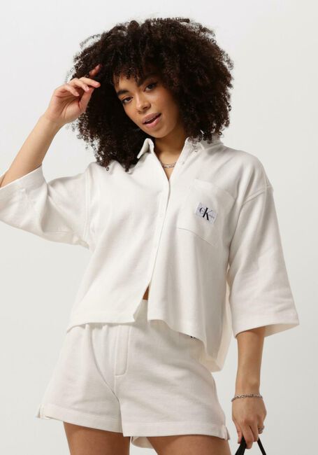 Weiße CALVIN KLEIN Blusen WAFFLE LOOSE SHIRT - large