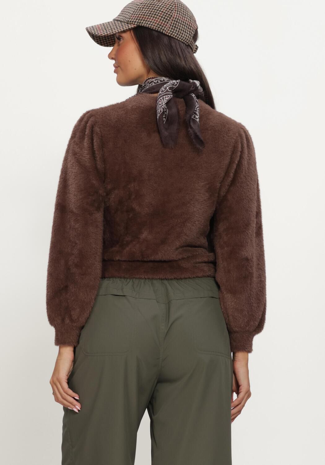 Braune CATWALK JUNKIE Pullover FUZZY PUFF SLEEVE KNIT - large
