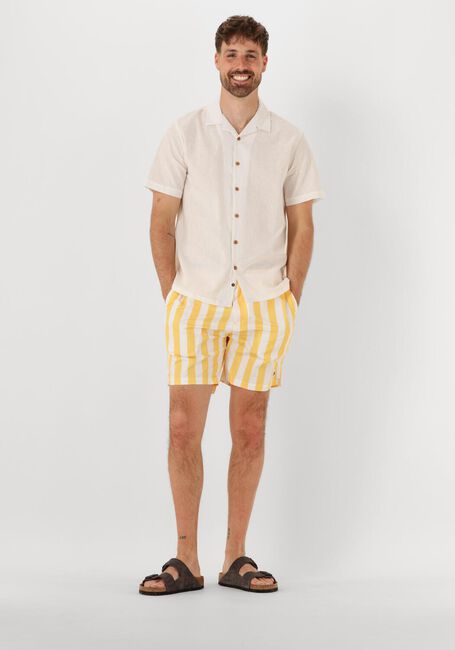 Gelbe SCOTCH & SODA Badehosen STRIPED MID-LENGTH SWIMSHORT - large