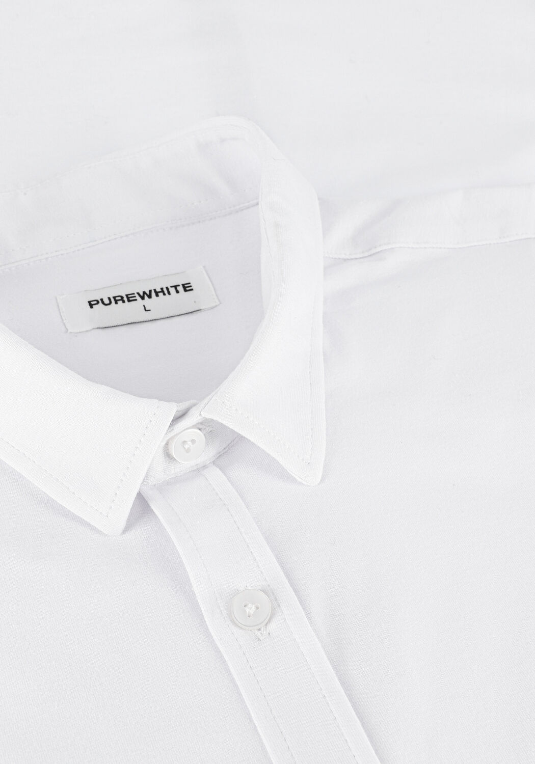 Wei&szlig;e PUREWHITE Casual-Oberhemd ESSENTIAL SHIRT JERSEY - large