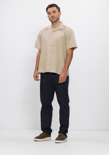 Beige SELECTED MEN Casual-Oberhemd SLHRLXCLAY LINENBLEND SS SHIRT RES NOOS - large