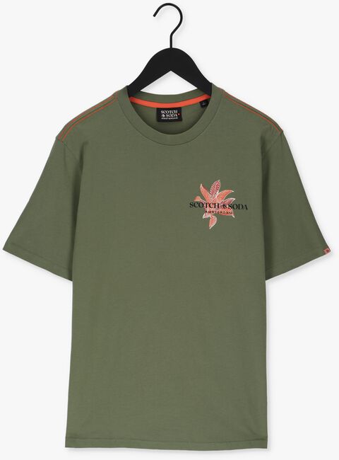 Grüne SCOTCH & SODA T-shirt GRAPHIC CREWNECK JERSEY T-SHIRT - large