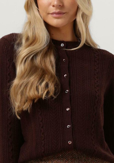 Braune VANILIA Strickjacke CLASSIC CREW CARDI - large