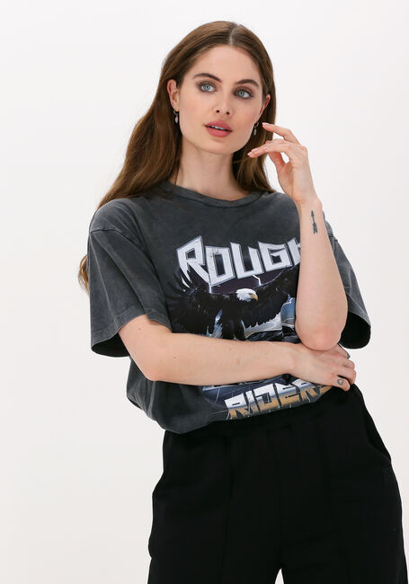 Graue COLOURFUL REBEL Top ROUGH RIDERS ACID WASH LOOSEFIT TEE - large