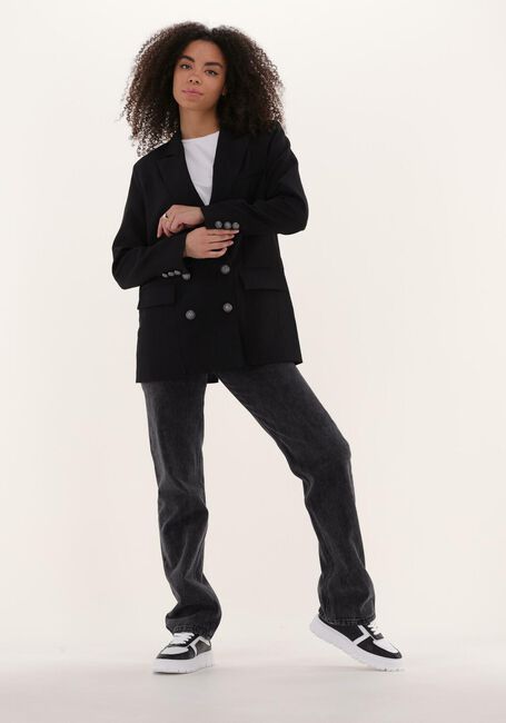 Schwarze COLOURFUL REBEL Straight leg jeans JONES MID RISE STRAIGHT LEG DENIM PANTS - large