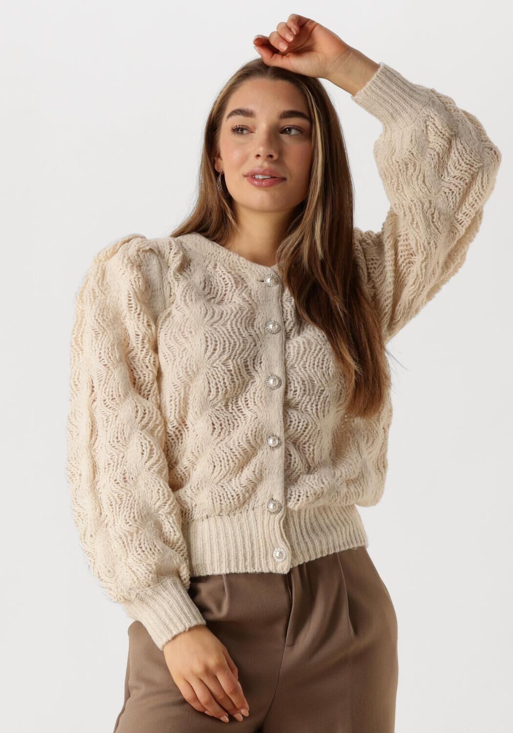 beige y.a.s. strickjacke yasbubble ls knit cardigan s