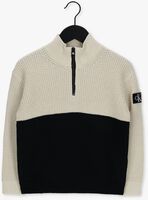 Beige CALVIN KLEIN Pullover CLR BLOCK ZIP UP SWEATER - medium