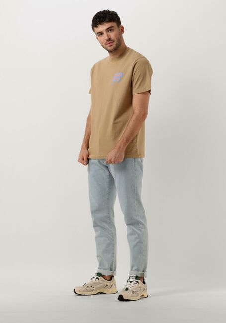 Camelfarbene WOODBIRD T-shirt KALEB OASE TEE - large