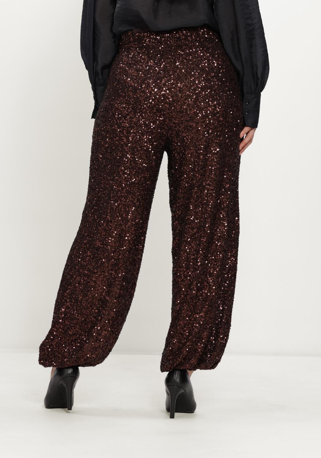 Braune STUDIO ANNELOES Weite Hose Darielle sequin balloon trousers - large