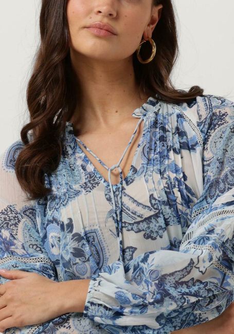 Blaue GUESS Blusen LS GILDA TRIM TOP - large