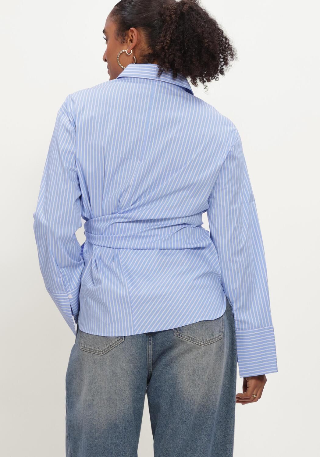Hellblau NEO NOIR Blusen HELISA STRIPE SHIRT - large