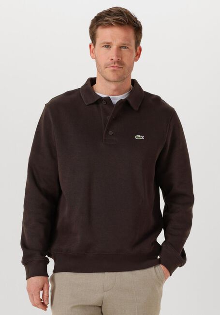 Braune LACOSTE Pullover CLASSIC FIT POLO COLLAR RIBBED POLO - large
