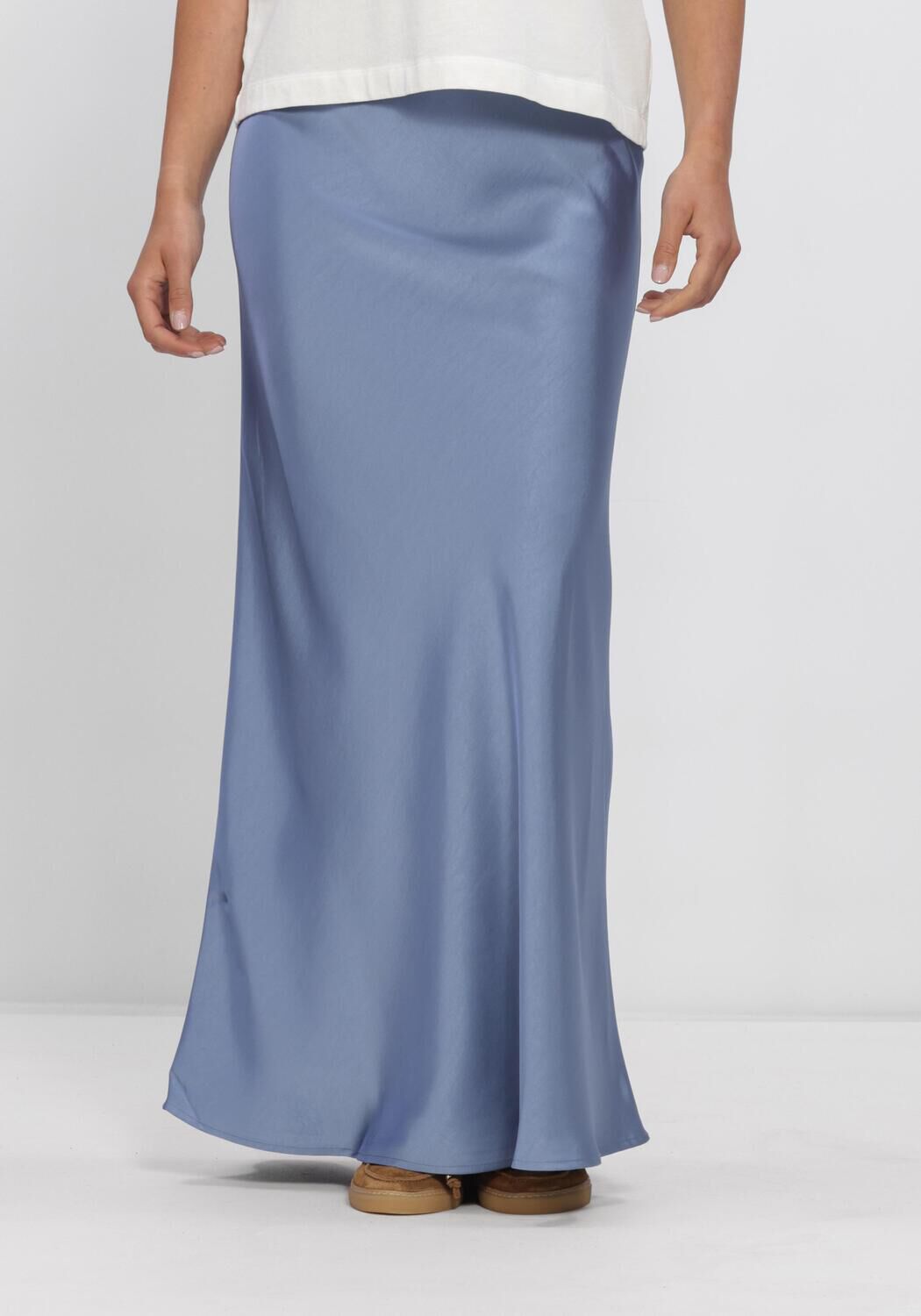 Blaue NEO NOIR Maxirock VICKY HEAVY SATEEN SKIRT - large