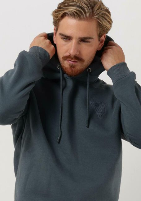 Blaue PUREWHITE Sweatshirt HOODIE WITH FLORAL BACK EMBROIDERY - large