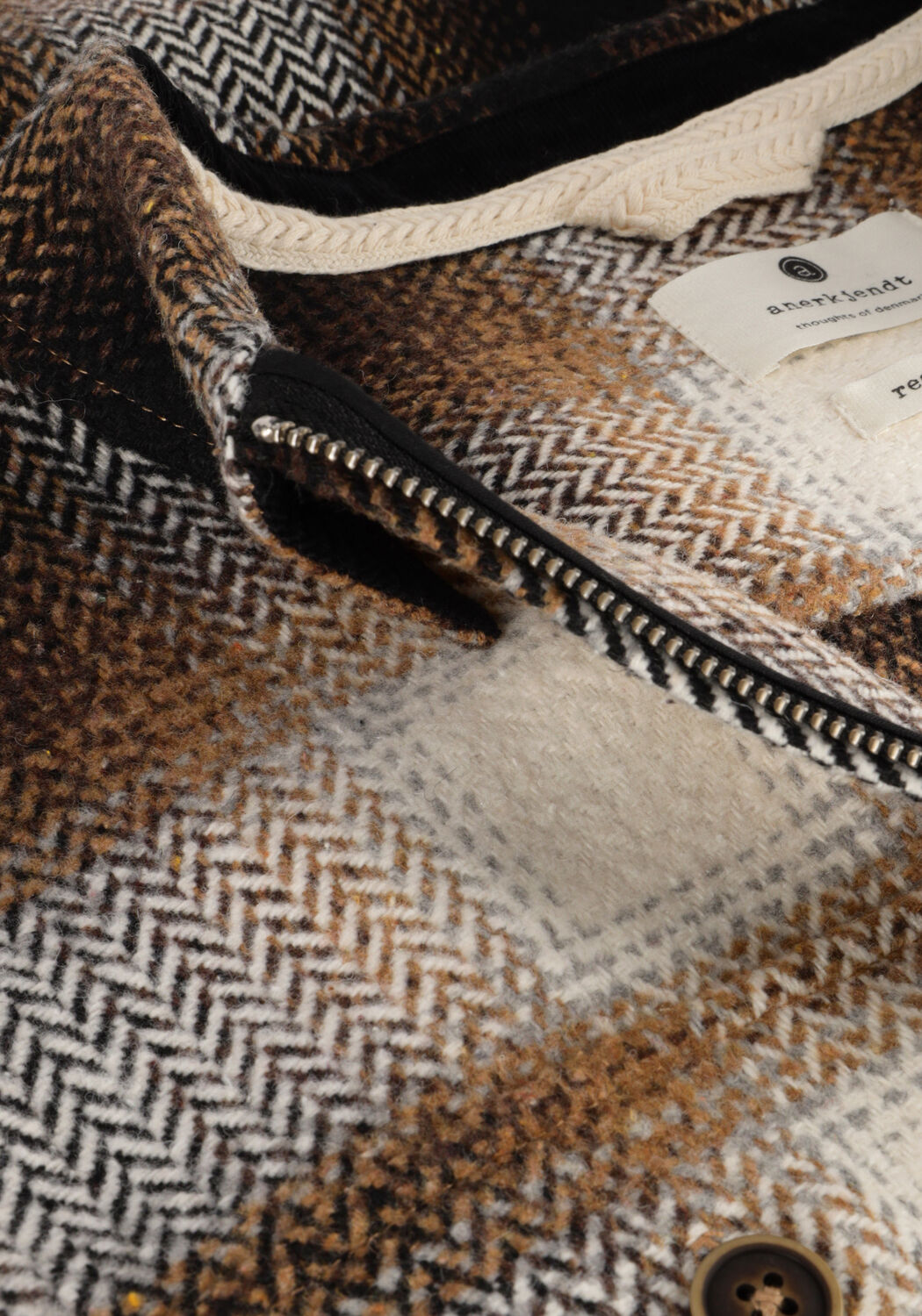 Braune ANERKJENDT Overshirt AKOSCAR CHECK OVERSHIRT - large