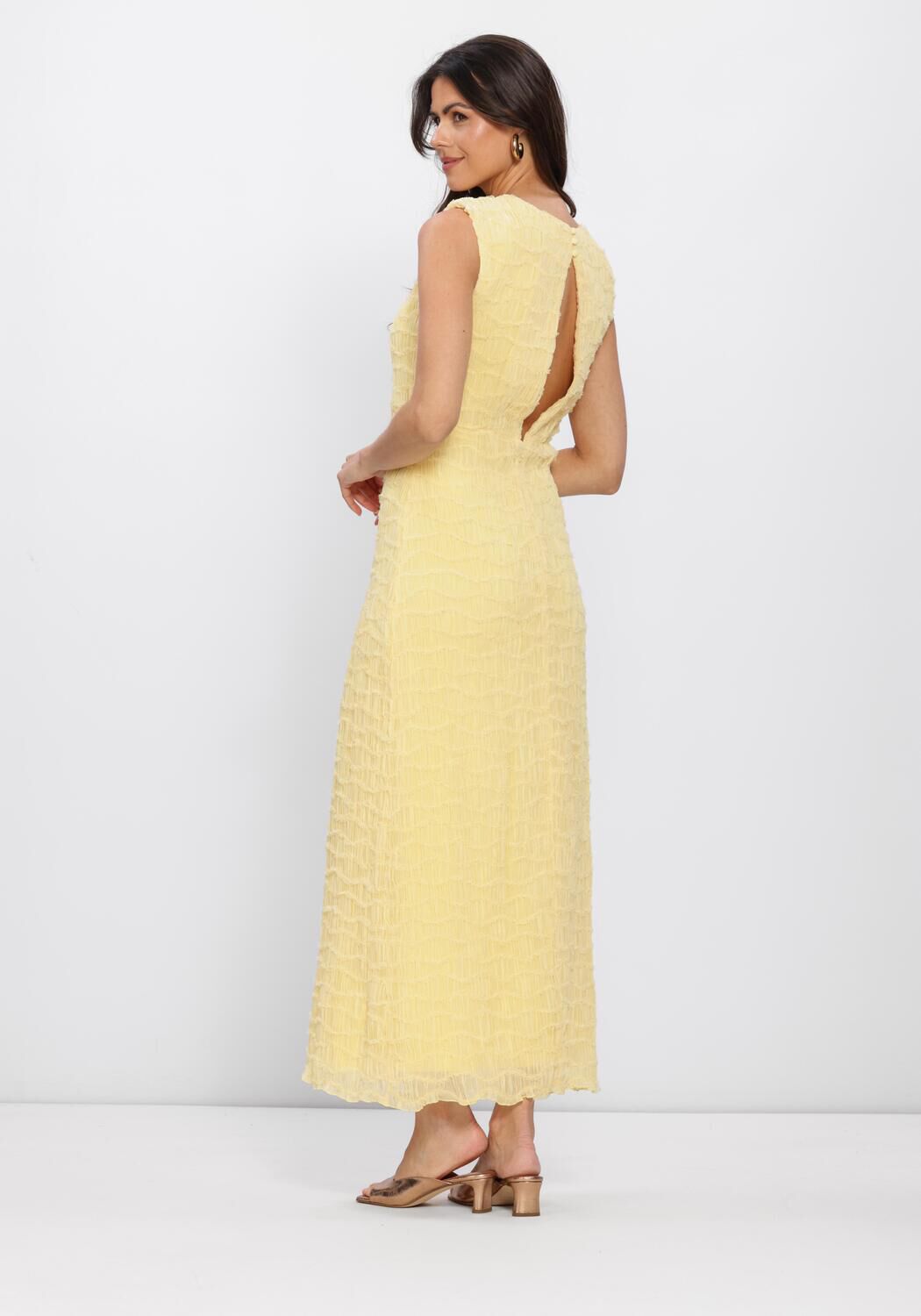 Gelbe Y.A.S. Kleider YASSCIO SL LONG DRESS - large