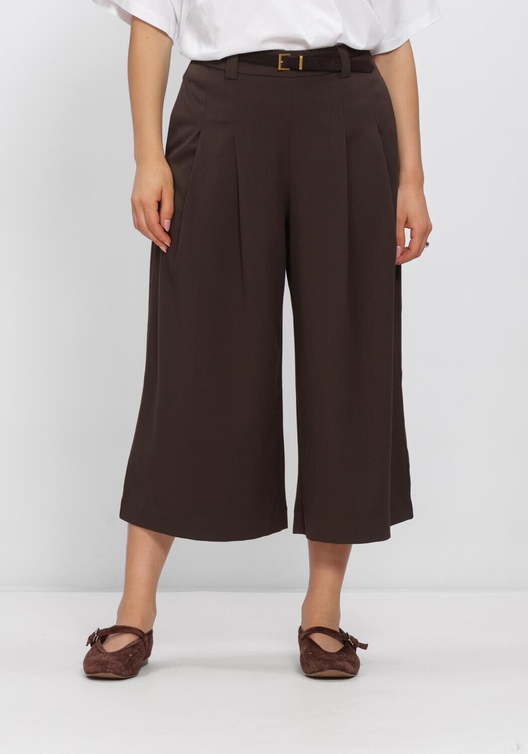 Braune MSCH COPENHAGEN Hosen MSCHMARYLA HENRIKA HW CULOTTE PANTS - large