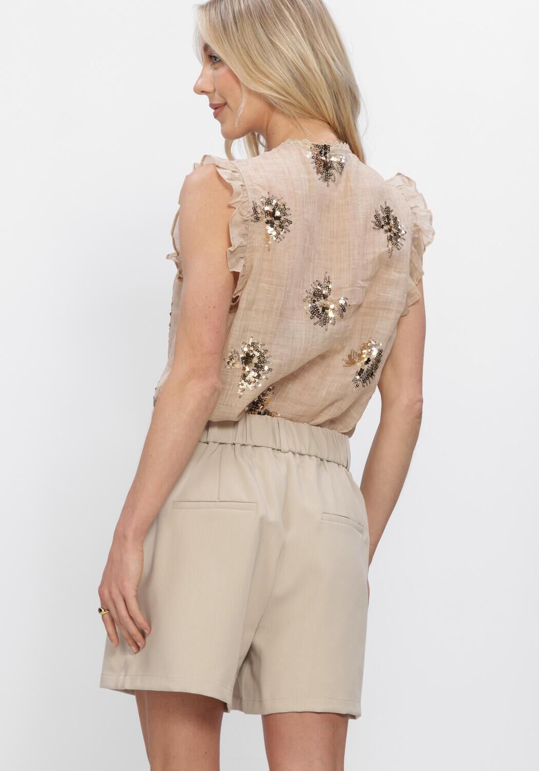 Sand NUKUS Top LORI TOP PAILLET - large