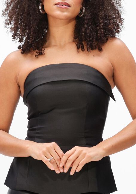 Schwarze NEO NOIR Top TALEEN DULL SATEEN TOP - large