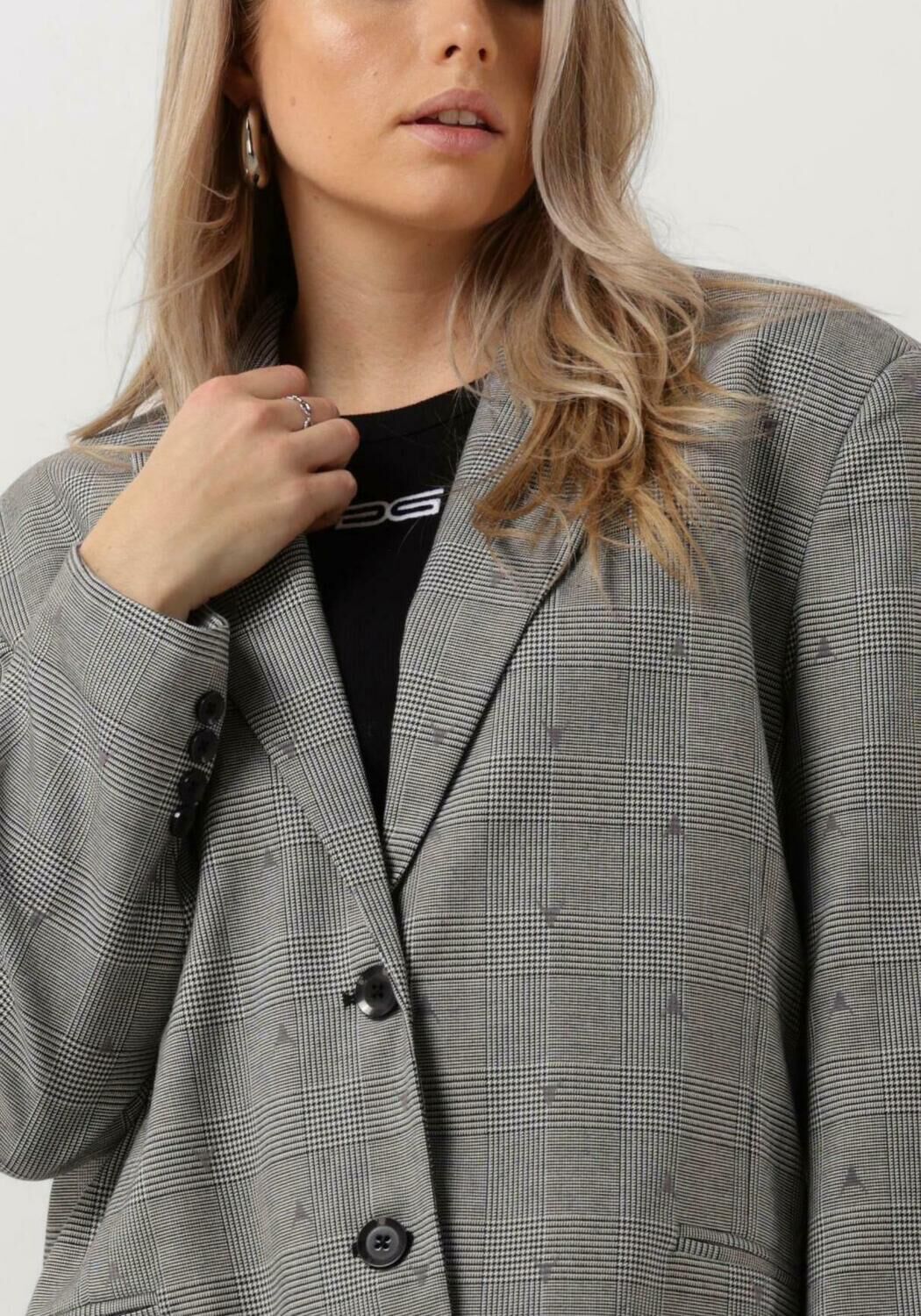 Ladies grey outlet check blazer