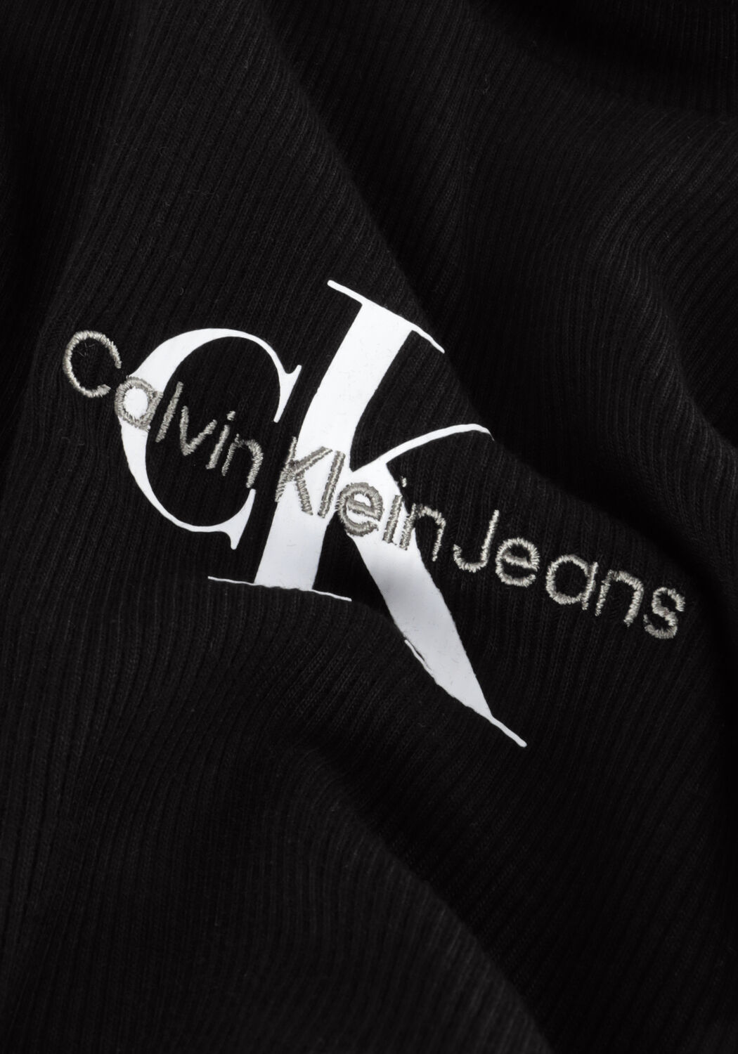 Schwarze CALVIN KLEIN Rollkragenpullover MONOLOGO RIB ROLL NECK - large