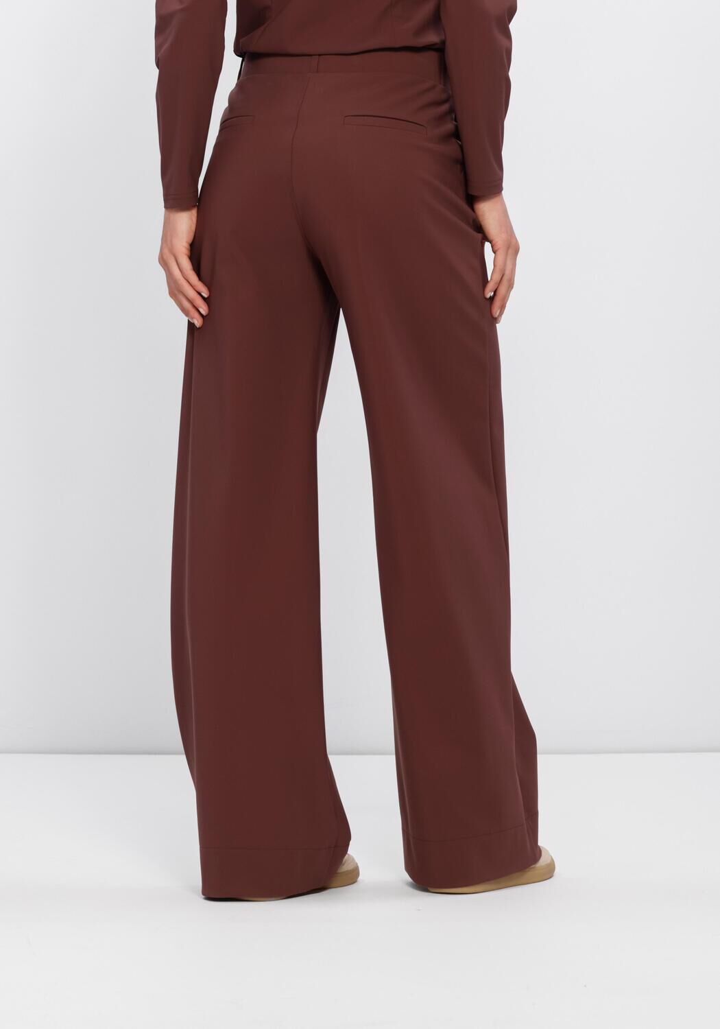 Braune STUDIO ANNELOES Weite Hose LEXIE BONDED TROUSERS - large