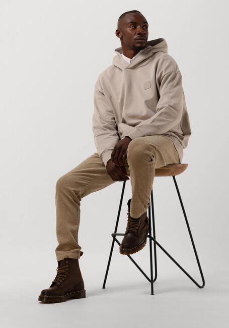 Beige COLOURFUL REBEL Sweatshirt UNI PATCH DROPPED SHOULDER HOODIE - large