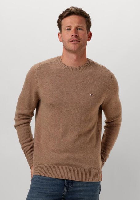 Camelfarbene TOMMY HILFIGER Pullover LAMBSWOOL CREW NECK - large
