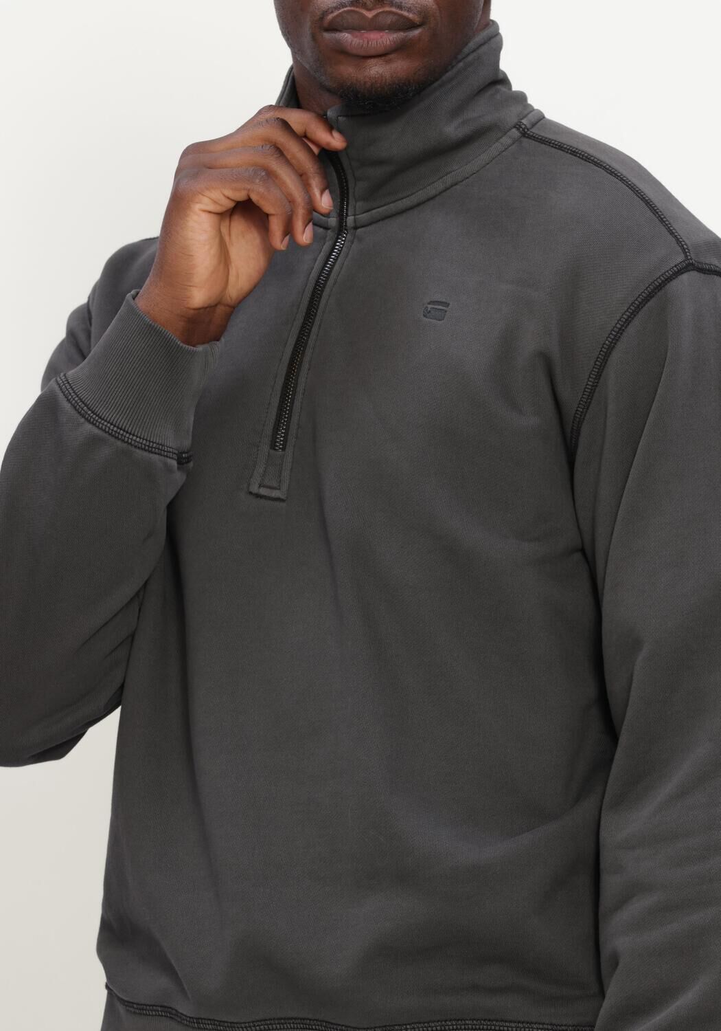Dunkelgrau G-STAR RAW Sweatshirt UNIT WASHED HALF ZIP SW L\S - large
