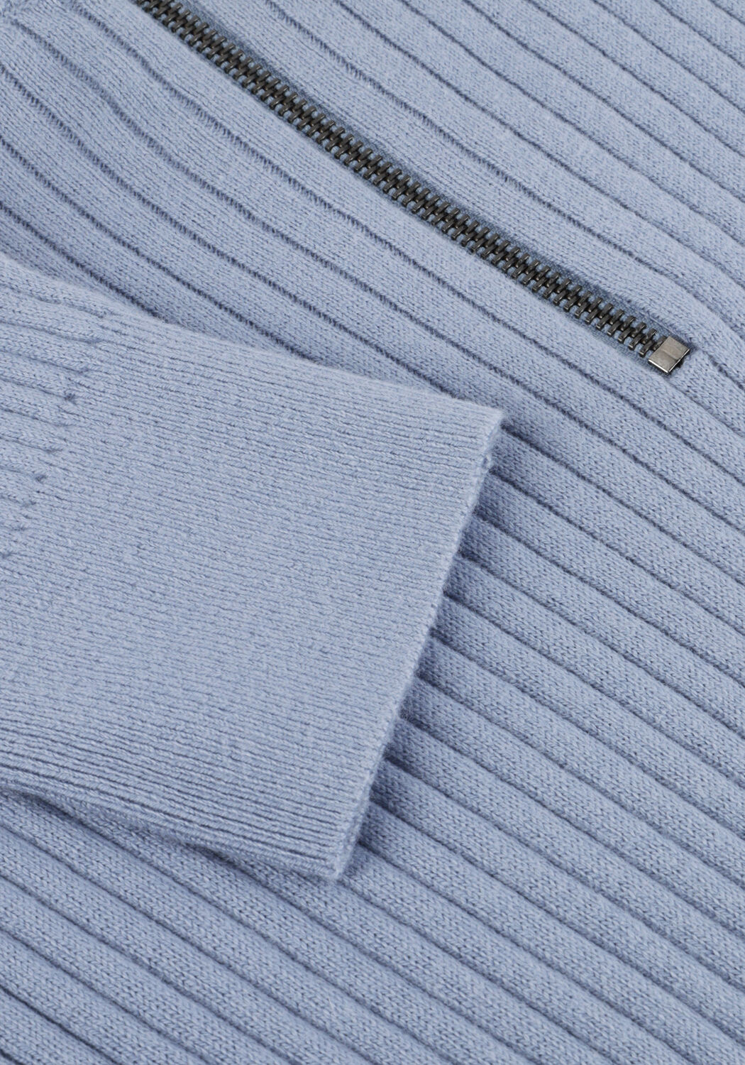 Blaue TOMMY HILFIGER Pullover PIMA ORG CTN CASH STRUCTURE ZIP MOCK - large