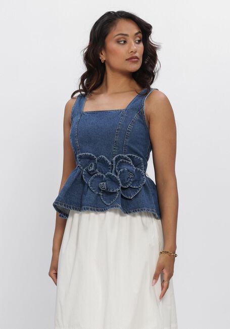 Blaue Y.A.S. Tops & T-shirts YASELSIE SL PEPLUM DENIM TOP - large
