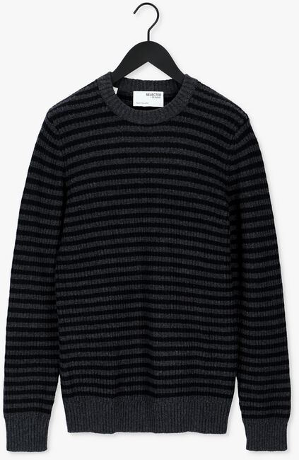 Graue SELECTED HOMME Pullover SLHDAVIS LS KNIT CREW NECK U - large