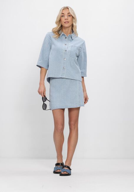 Blaue OBJECT Blusen OBJSANNI 2/4 RE DENIM SHIRT - large