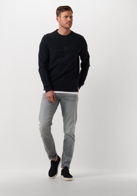 Blaue PME LEGEND Pullover CREWNECK WAFFLE JERSEY - large