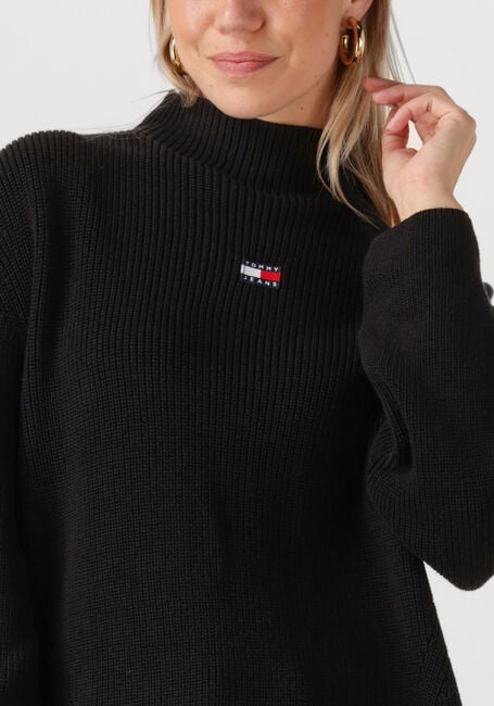 Schwarze TOMMY JEANS Sweatshirt TJW MOCKNECK BADGE SWEATER - large